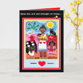 Carte de voeux pour les anniversaires afro-américa (Fleur jaune)