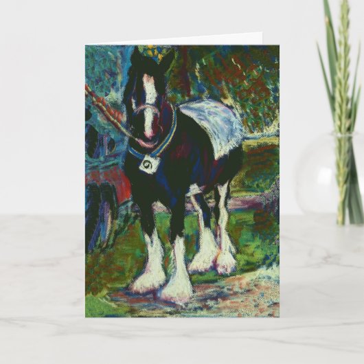Carte de voeux pour les beaux-arts - Cheval Shire (Devant)