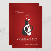 Carte de voeux pour les chats de la Saint-Valentin (Devant / Derrière)