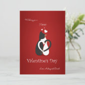 Carte de voeux pour les chats de la Saint-Valentin (Debout devant)