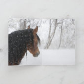 Carte de voeux pour les chevaux Snow Stallion (Intérieur)
