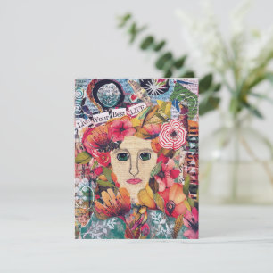 Carte de voeux pour les femmes aux médias mixtes I