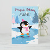 Carte de voeux pour les fêtes de Patinage de Pengu (Debout devant)