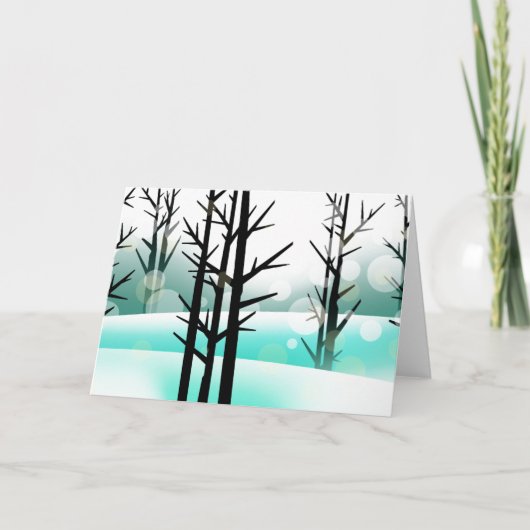 Carte de voeux pour les forêts d'hiver (Devant)