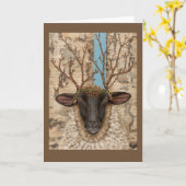 Carte de voeux pour les moutons de bois (Fleur jaune)