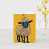 Carte de voeux pour les moutons de fête (Fleur jaune)