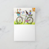 Carte de voeux pour les oiseaux mignons à vélo (Intérieur)
