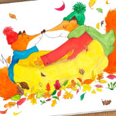 Carte de voeux pour les renards d'automne de Nicol