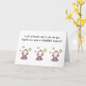 carte de voeux pour les triplés, les triplets d'ac (Fleur jaune)