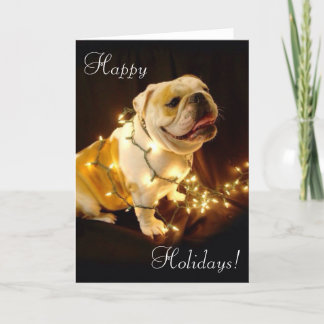 Carte de voeux pour les vacances de bulldog anglai
