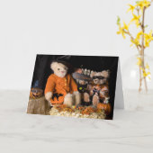 Carte de voeux pour l'Halloween 4812 Nounours (Fleur jaune)