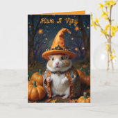 Carte de voeux pour l'Halloween Hamster (Fleur jaune)