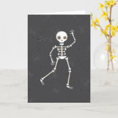 Carte de voeux pour l'Halloween squelette éffrayan (Fleur jaune)