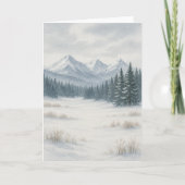 Carte de voeux pour l'hiver de montagne enneigée (Devant)