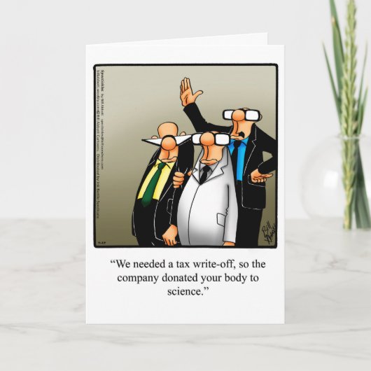 Carte de voeux pour l'Humour de retraite "Spectacl (Devant)