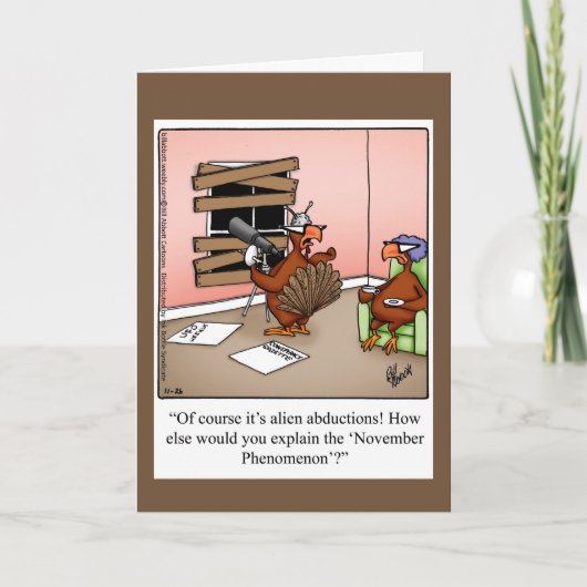 Carte de voeux pour l'Humour de Thanksgiving (Devant)