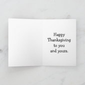 Carte de voeux pour l'humour de Thanksgiving (Intérieur)