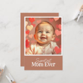 Carte de vœux pour maman Ajouter une photo et un t (Devant/Arrière en situation)