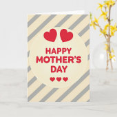 Carte de vœux pour Maman rayée (Fleur jaune)