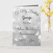 Carte de voeux pour mari de l'anniversaire d'argen (Fleur jaune)