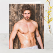 Carte de vœux pour mec mignon et branché "T'as du  (Fleur jaune)