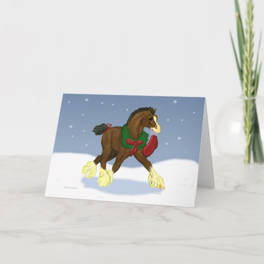 Carte de voeux pour Noël Clydesdale Horse Colt (Devant)