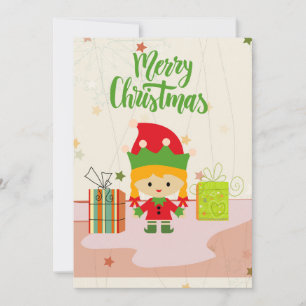 Carte de voeux pour Noël de Noël de l'Elfe mignonn