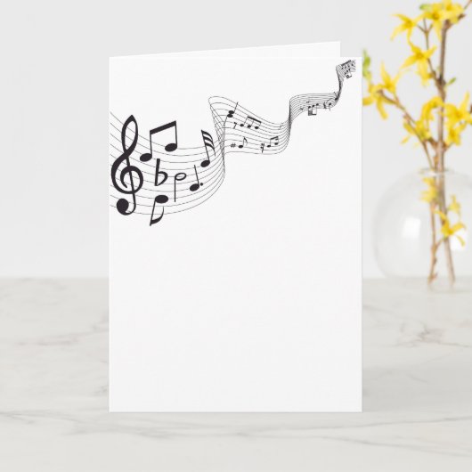 Carte de voeux pour notes musicales (Fleur jaune)