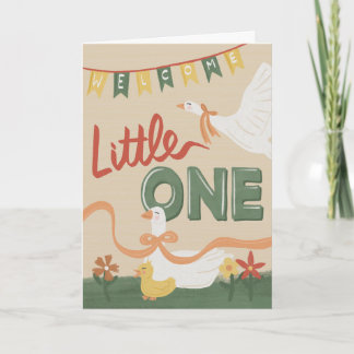 Carte de vœux pour nouveau bébé Famille de l'oie m
