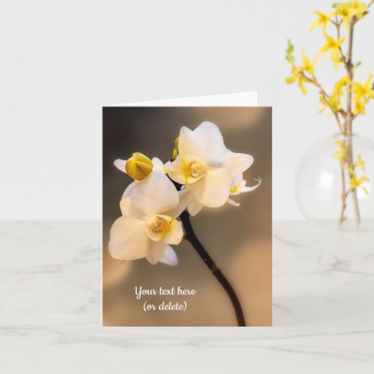 Carte de voeux pour orchidée blanche (Fleur jaune)
