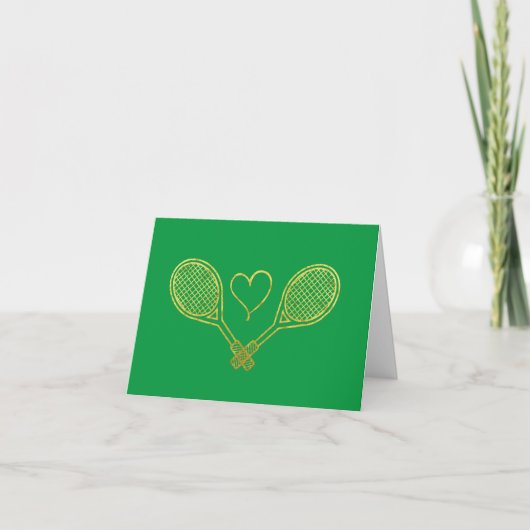 Carte de vœux pour partenaire de tennis romantique (Devant)