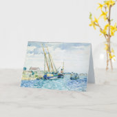 Carte de voeux pour peinture aquarelle marine (Fleur jaune)
