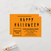 Carte de voeux pour petits plats orange d'Hallowee (Devant/Arrière en situation)