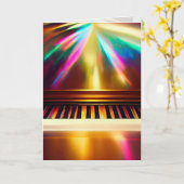 Carte de vœux pour piano et clavier (Fleur jaune)