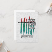 Carte de voeux pour poulets doux - Abstrait modern (Devant/Arrière en situation)