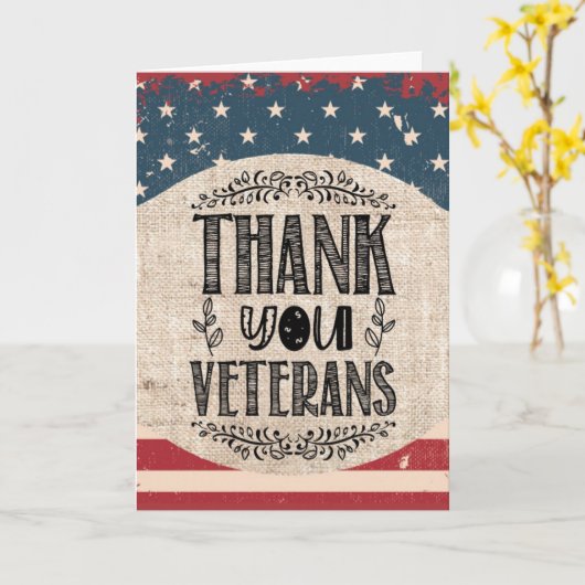 Carte de vœux pour remercier les vétérans (Fleur jaune)