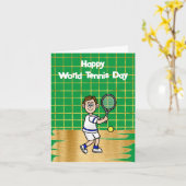 Carte de voeux pour scientifique Raquet de tennis (Fleur jaune)