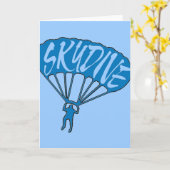 Carte de voeux pour skydiver à thème bleu (Fleur jaune)