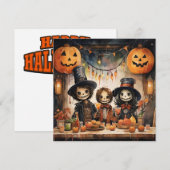 Carte de vœux pour soirée d'Halloween (Devant / Derrière)