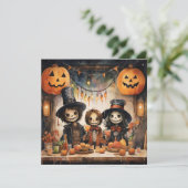 Carte de vœux pour soirée d'Halloween (Debout devant)