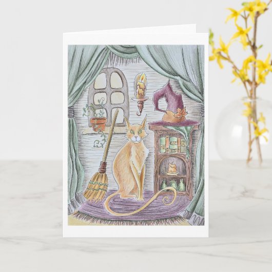 Carte de voeux pour sorcier (Fleur jaune)