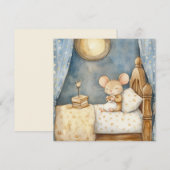 Carte de voeux pour souris au coucher (Devant / Derrière)