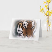 Carte de voeux pour tigre de Sibérie (Fleur jaune)