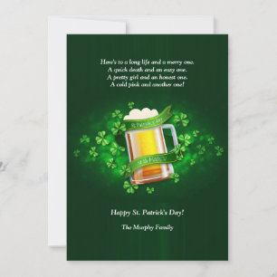 Carte de voeux pour toast irlandais