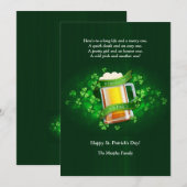 Carte de voeux pour toast irlandais (Devant / Derrière)