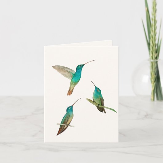 Carte de voeux pour trois colibris (Devant)