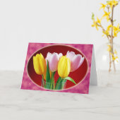 Carte de voeux pour tulipes de printemps (Fleur jaune)