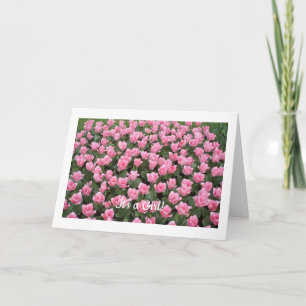 Carte de voeux pour tulipes roses