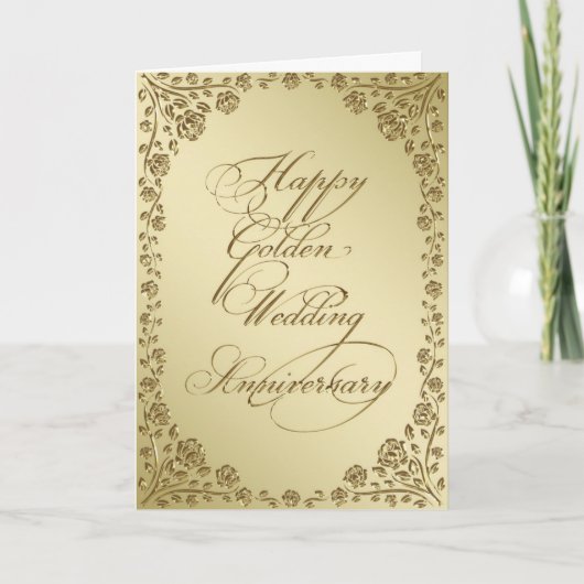 Carte de vœux pour un anniversaire de mariage d'or (Devant)