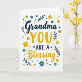 Carte de vœux pour une douce grand-mère (Fleur jaune)